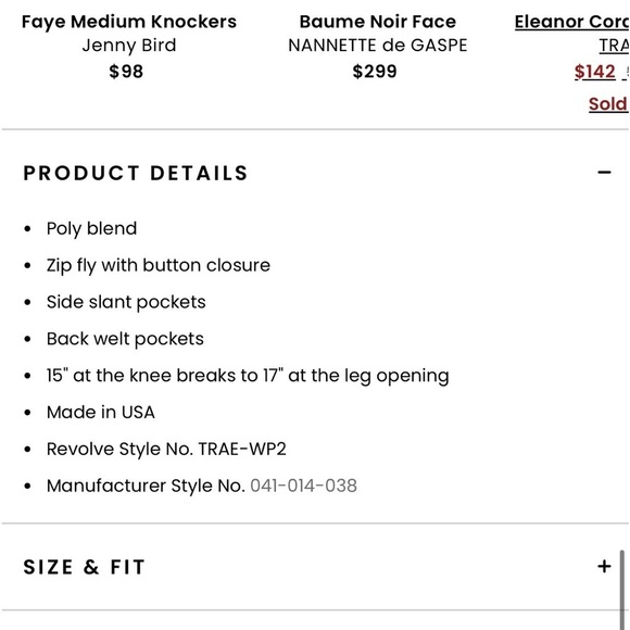 Trave Sloan Green Corduroy Trouser Size 26 - Picture 13 of 15